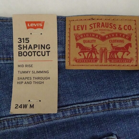 Levi's 315 Bootcut Jeans Plus Size 24W Blue Denim Stretch Shaping Flawed - Picture 9 of 11